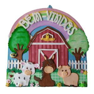 Kit Sala de Aula Fazendinha - B2  Placa Bem-Vindos