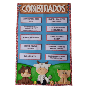 Kit Sala de Aula Fazendinha - Cartaz Combinados A2